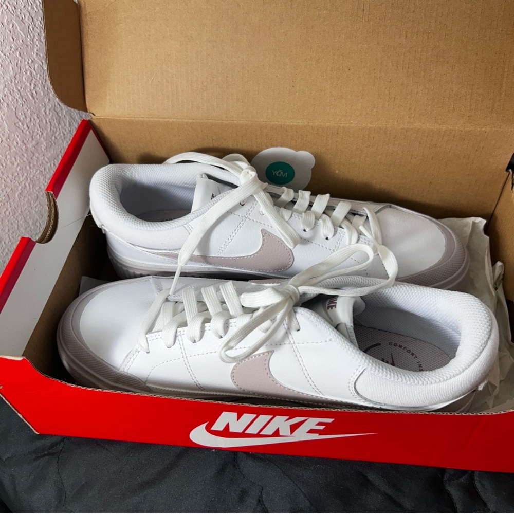 Nike White and Light brown/tan Women's Sneakers
